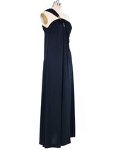 Donald Brooks Black One Shoulder Jersey Gown Dress arcadeshops.com