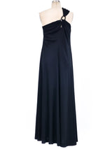 Donald Brooks Black One Shoulder Jersey Gown Dress arcadeshops.com