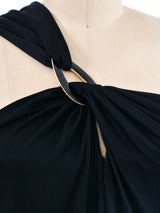 Donald Brooks Black One Shoulder Jersey Gown Dress arcadeshops.com