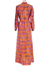 Psychedelic Paisley Printed Striped Dress Dress arcadeshops.com