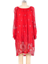 Glitter Embellished Red Silk Dress Dress arcadeshops.com