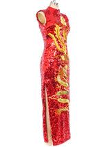 Chinese Dragon Motif Embellished Dress Dress arcadeshops.com