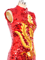 Chinese Dragon Motif Embellished Dress Dress arcadeshops.com