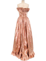 Victor Costa Metallic Strapless Gown Dress arcadeshops.com