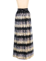 Sequin Embellished Chevron Maxi Skirt Bottom arcadeshops.com