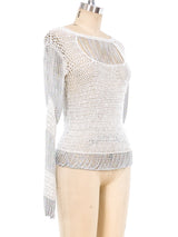Azzaro Chainlink Embellished Sweater Top arcadeshops.com