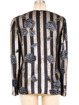 Bill Blass Sequin Embellished Striped Top Top arcadeshops.com