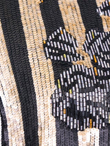 Bill Blass Sequin Embellished Striped Top Top arcadeshops.com