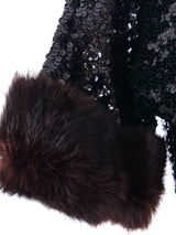 Fur Trimmed Sequin Bolero Jacket Jacket arcadeshops.com