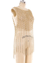 Gold Chainmail Fringe Top Top arcadeshops.com