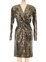 Gold Sequin Embellished Dress Dress arcadeshops.com
