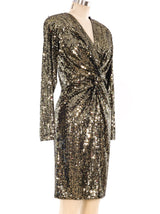 Gold Sequin Embellished Dress Dress arcadeshops.com
