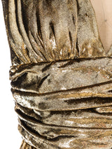 Metallic Gold Halter Jumpsuit Suit arcadeshops.com