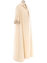 Ivory Mohair Beaded Maxi Coat Jacket arcadeshops.com