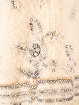 Ivory Mohair Beaded Maxi Coat Jacket arcadeshops.com