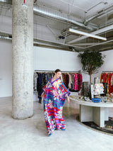 Oscar de la Renta Orchid Striped Caftan Dress arcadeshops.com