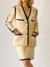 Chanel Patent Leather Trimmed Skirt Suit Suit arcadeshops.com