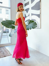 Bill Blass Colorblock Chiffon Column Gown Dress arcadeshops.com