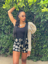 Crystal Embellished Jersey Hot Pants Bottom arcadeshops.com