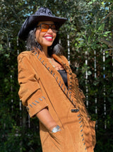 Cognac Suede Whipstitch Jacket Jacket arcadeshops.com