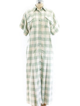 Issey Miyake Gingham Check Shirt Dress Dress arcadeshops.com