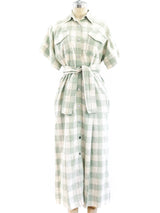 Issey Miyake Gingham Check Shirt Dress Dress arcadeshops.com