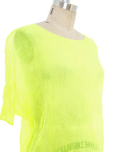 Issey Miyake Neon Plisse Pleated Top Top arcadeshops.com