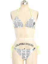 John Galliano Newsprint Bikini Suit arcadeshops.com