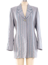 Versace Metallic Pinstripe Jacket Jacket arcadeshops.com