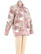 Palm Printed Quilted Silk Jacket Jacket arcadeshops.com