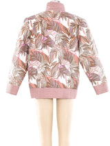 Palm Printed Quilted Silk Jacket Jacket arcadeshops.com