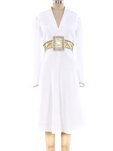 Embellished Tromp L'Oeil Belted Dress Dress arcadeshops.com