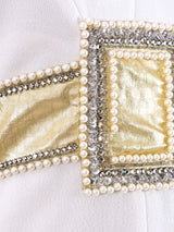 Embellished Tromp L'Oeil Belted Dress Dress arcadeshops.com