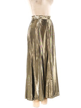 Gold Lamé Midi Skirt Bottom arcadeshops.com
