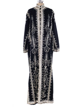 Button Front Embroidered Caftan Dress arcadeshops.com