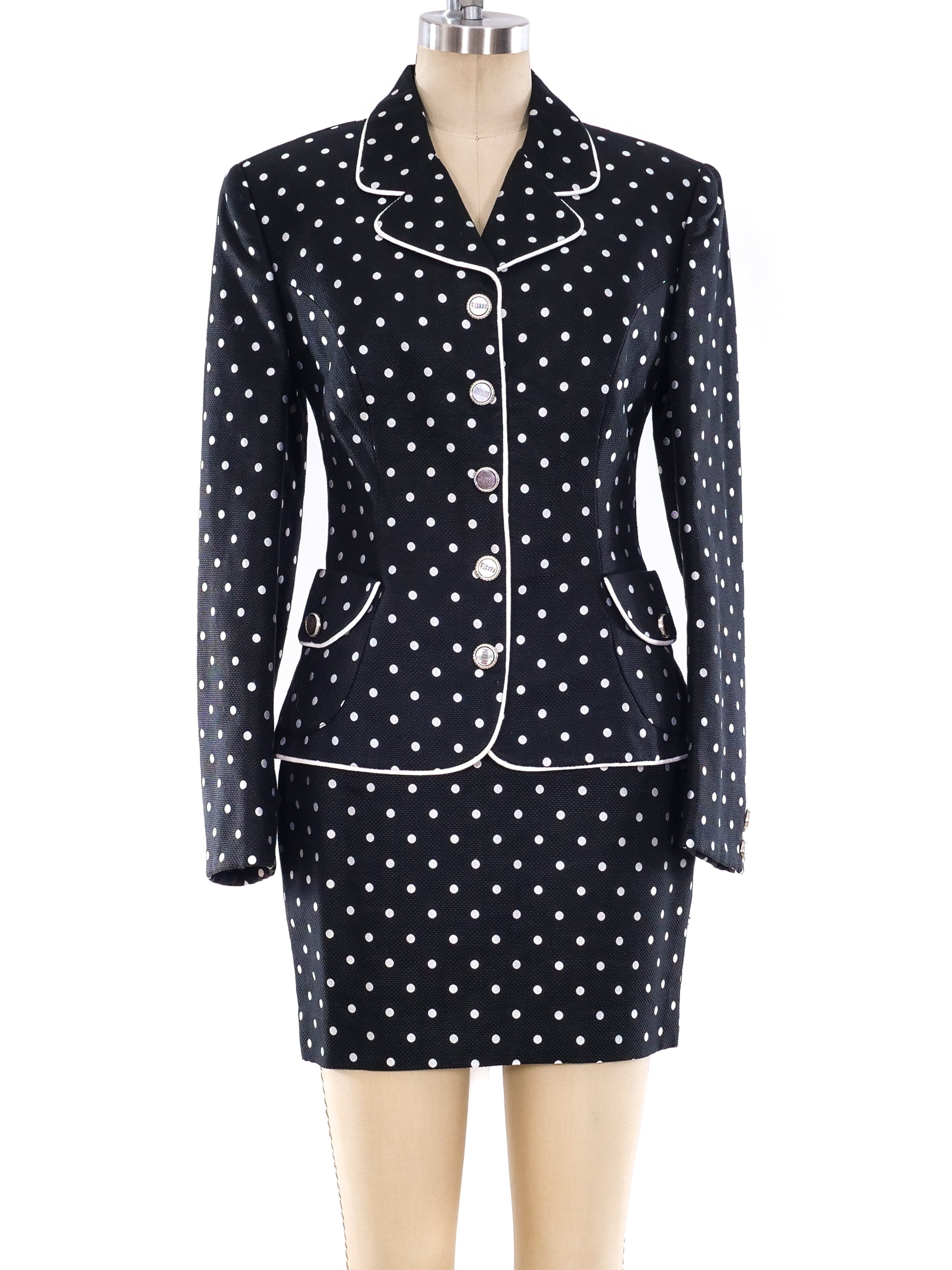 Polka dot skirt 2024 and jacket set