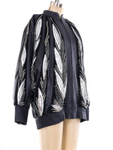 Embellished Leather Bomber Jacket Jacket arcadeshops.com