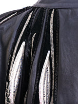 Embellished Leather Bomber Jacket Jacket arcadeshops.com
