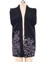 Floral Embroidered Vest Jacket arcadeshops.com