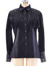 Embellished Ultrasuede Western Shirt Top arcadeshops.com