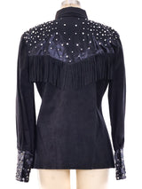 Embellished Ultrasuede Western Shirt Top arcadeshops.com