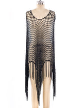 Bead Embellished Crochet Poncho Top arcadeshops.com