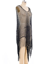 Bead Embellished Crochet Poncho Top arcadeshops.com