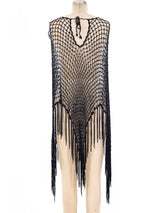 Bead Embellished Crochet Poncho Top arcadeshops.com