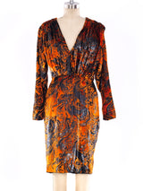 Abstract Pattern Velvet Burnout Dress Dress arcadeshops.com