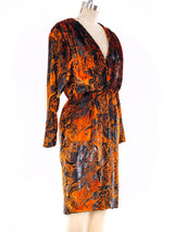 Abstract Pattern Velvet Burnout Dress Dress arcadeshops.com