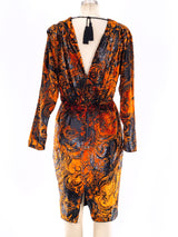 Abstract Pattern Velvet Burnout Dress Dress arcadeshops.com