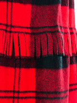 Bill Blass Fringe Trimmed Tartan Plaid Skirt Bottom arcadeshops.com
