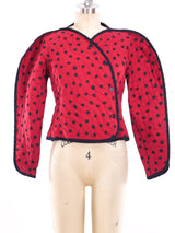 Quilted Polka Dot Cropped Jacket Jacket arcadeshops.com