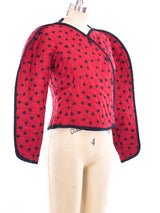 Quilted Polka Dot Cropped Jacket Jacket arcadeshops.com